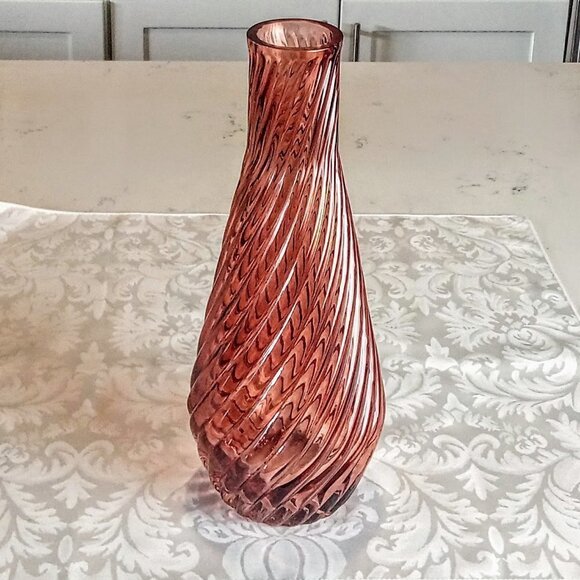 Pink Swirl 12" Glass Vase - Picture 4 of 4